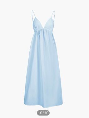 Commense Baby Blue Coastal Cowgirl Open Back Long Dress Small